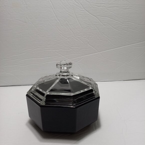 Black ARCOROC Candy Dish / Clear Glass Lid - Picture 3 of 8